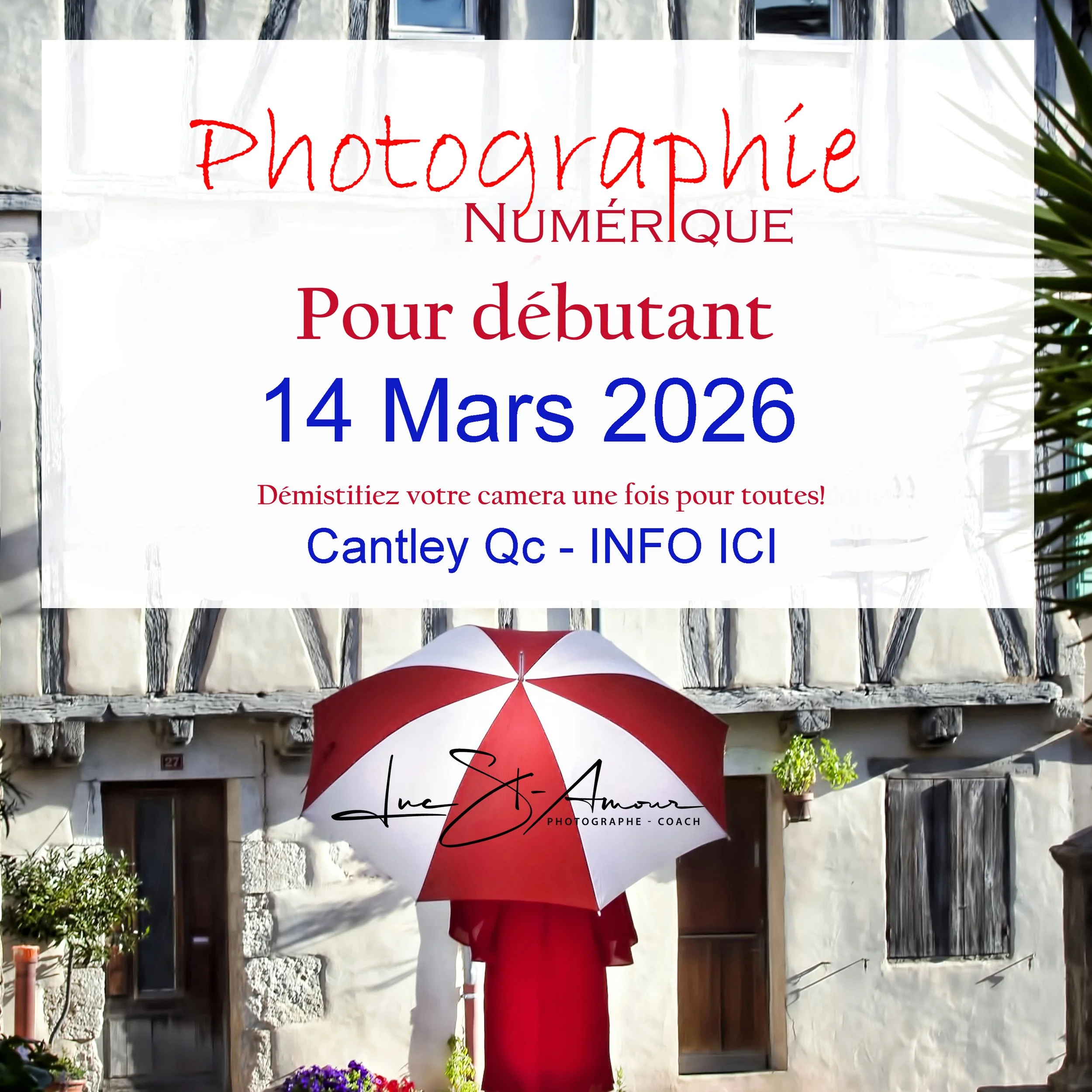 Photographie numérique pour DEBUTANT 14 MARS 26