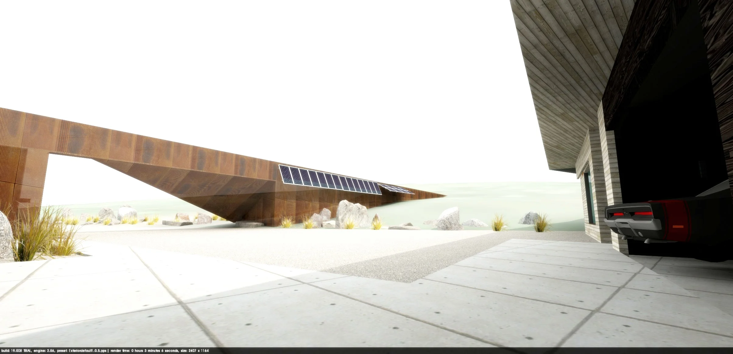  Courtyard rendering. 