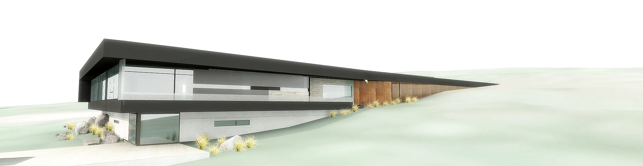  South elevation rendering. 