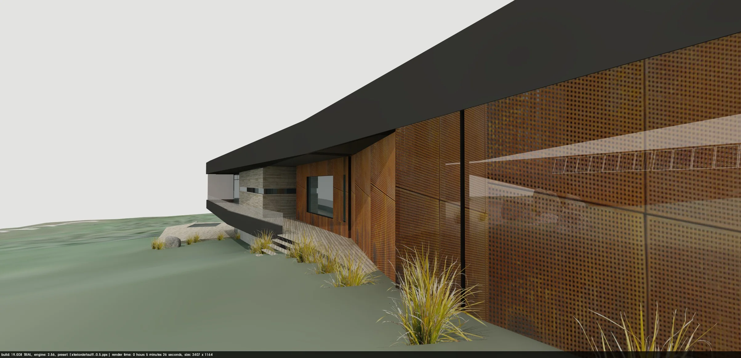  South elevation rendering. 