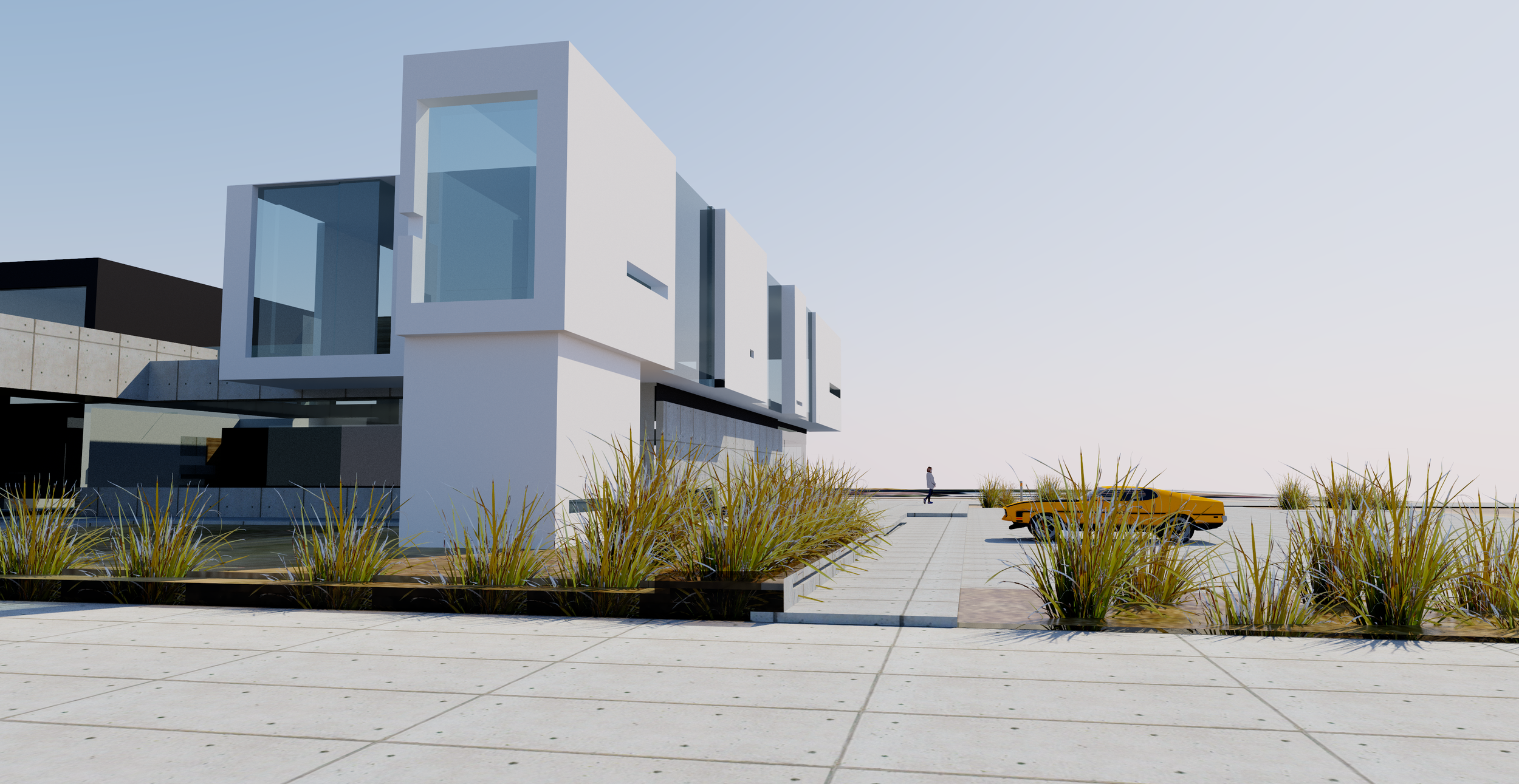  West elevation rendering. 