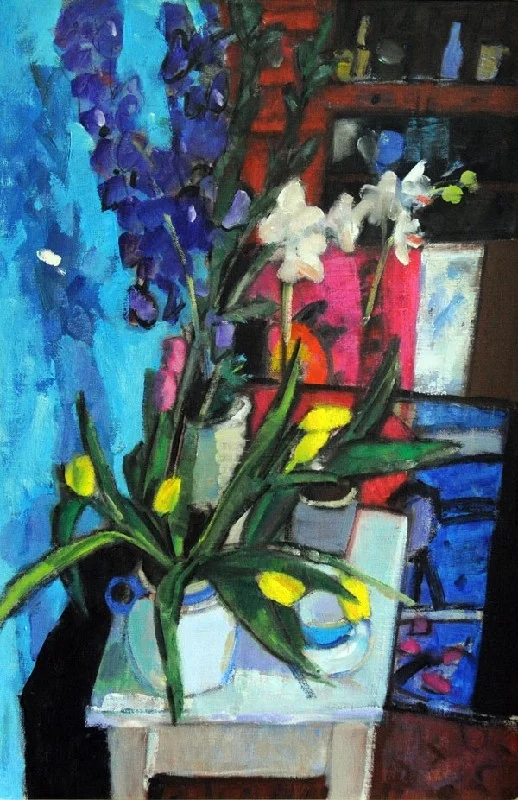 Flowers with Chinese Cabinet