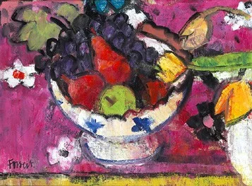 Glasgow Bowl on Indian Fabric