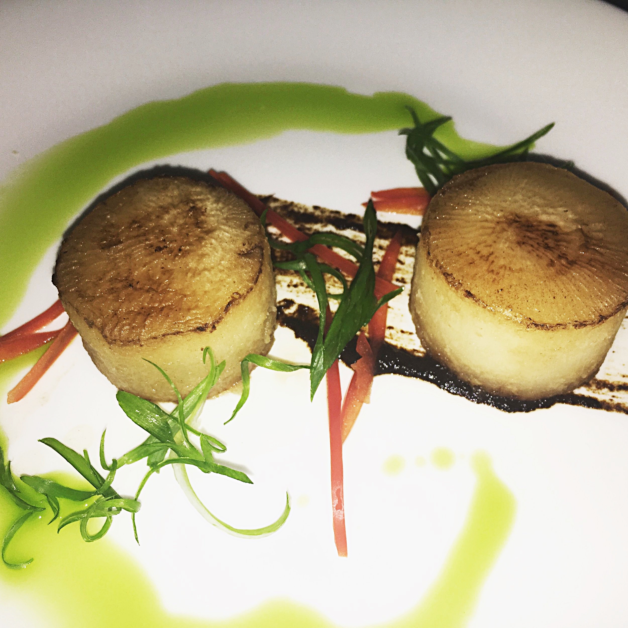 The vegetarian option - Faux Scallops which are actually turnips