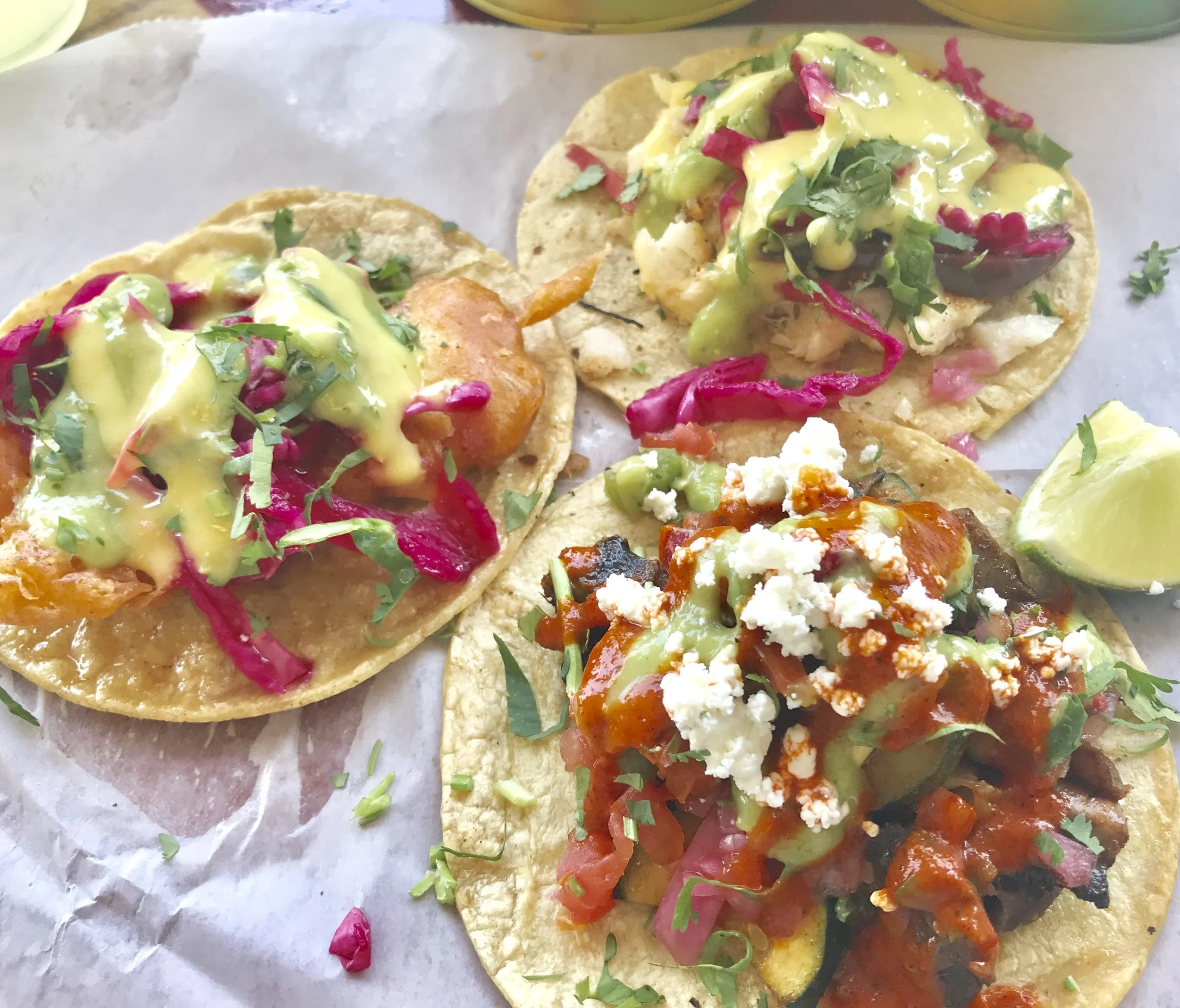 Looking for the Best Tacos in Cincy? Look no further than Mazunte Taqueria on Madison Road. My choice of tacos were veggie, grilled fish & fried fish, all DELISH!