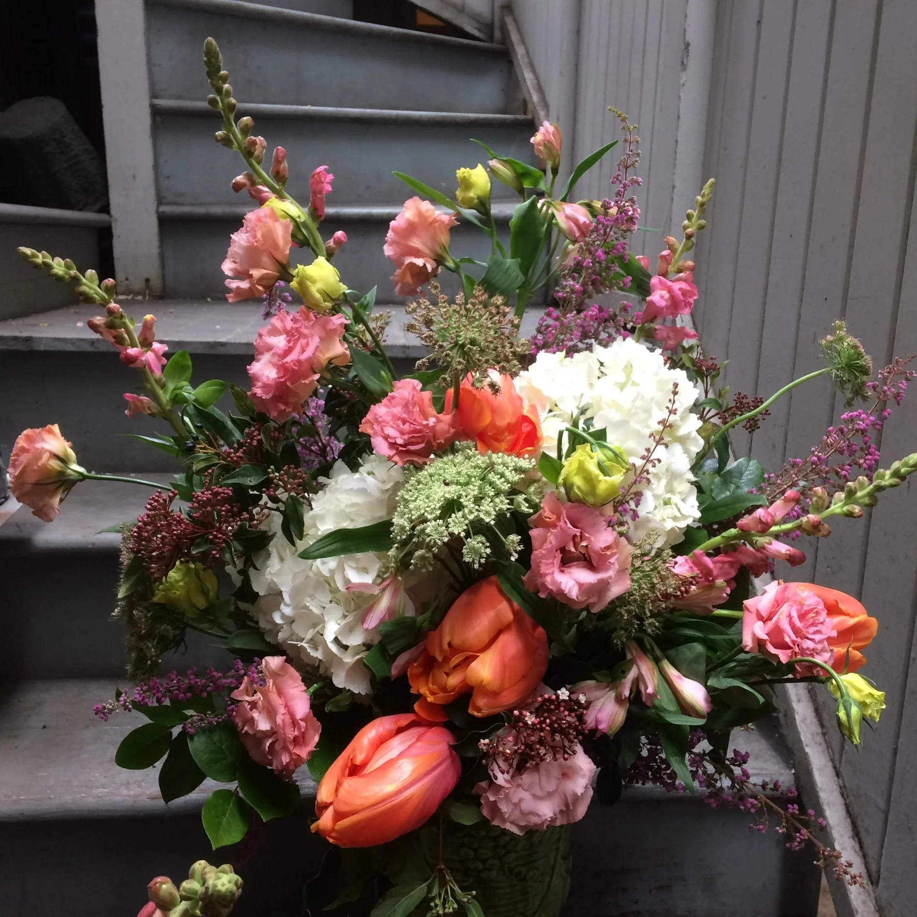  One of the altar pieces I did for a longtime client at The Bud Stop for her wedding.&nbsp; 