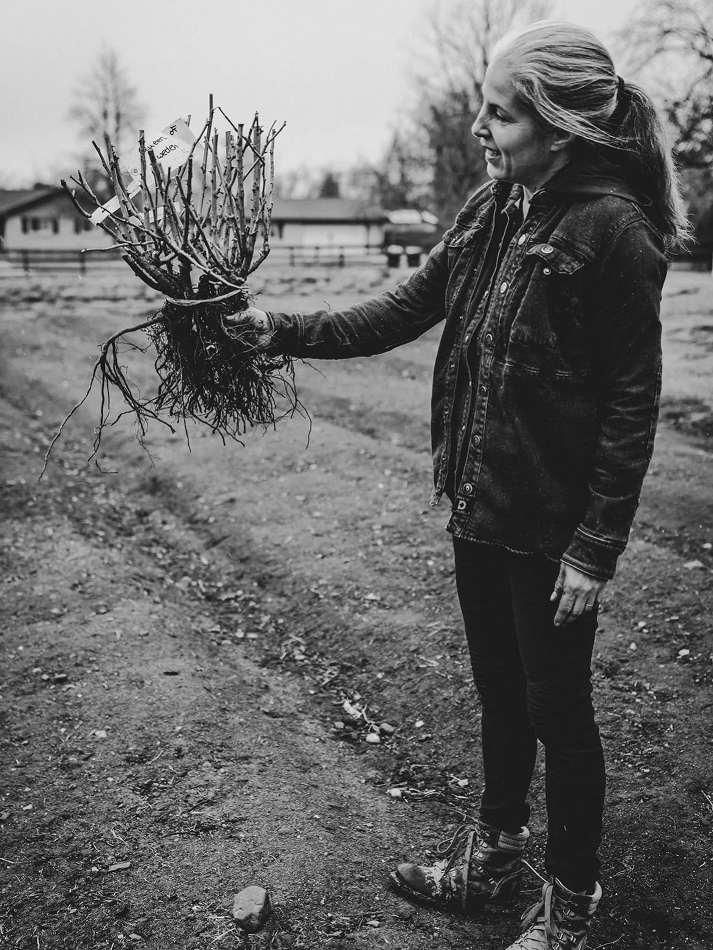 Oh how the garden matures so quickly. This was taken April 2023 and I remember being so excited to take the empty field I was standing in and transform it into a rose garden. It&rsquo;s become a favorite portrait because it reminds me how far we&rsqu