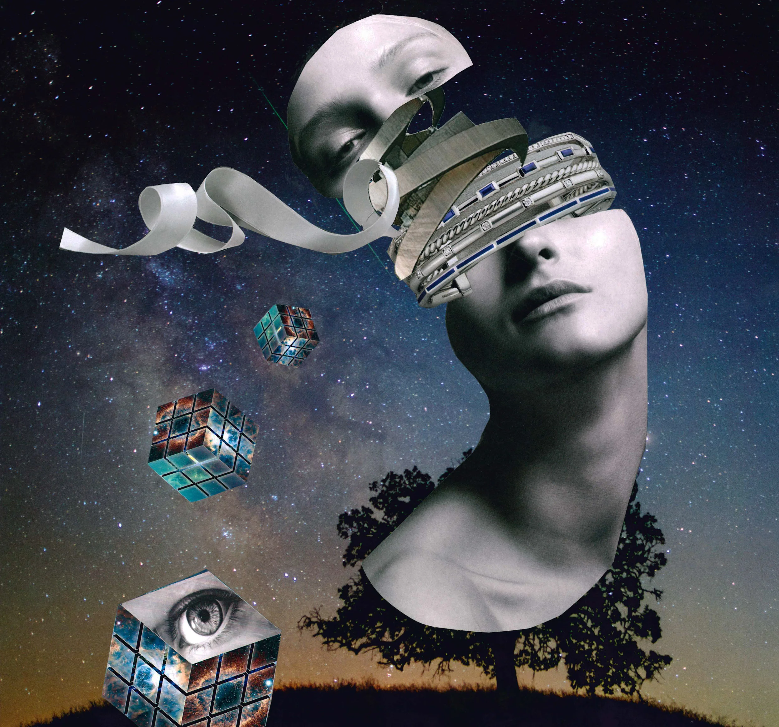 Paper Collage 12" x 12" 