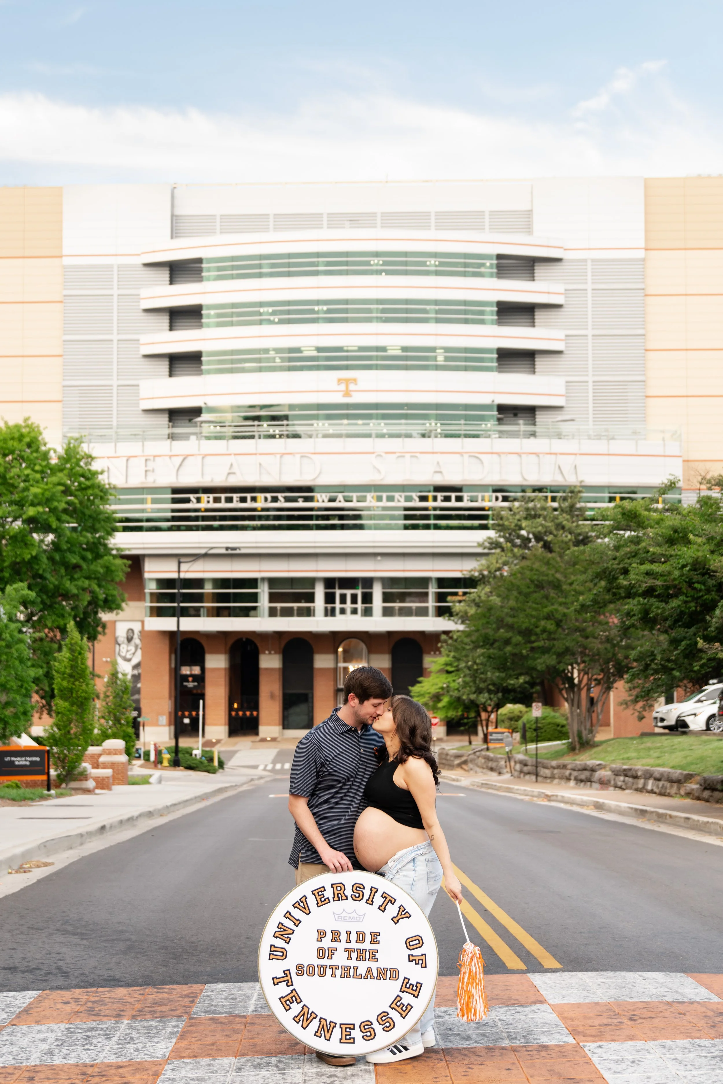 A Sweet Knoxville Maternity Session From the Gardens to Neyland Stadium