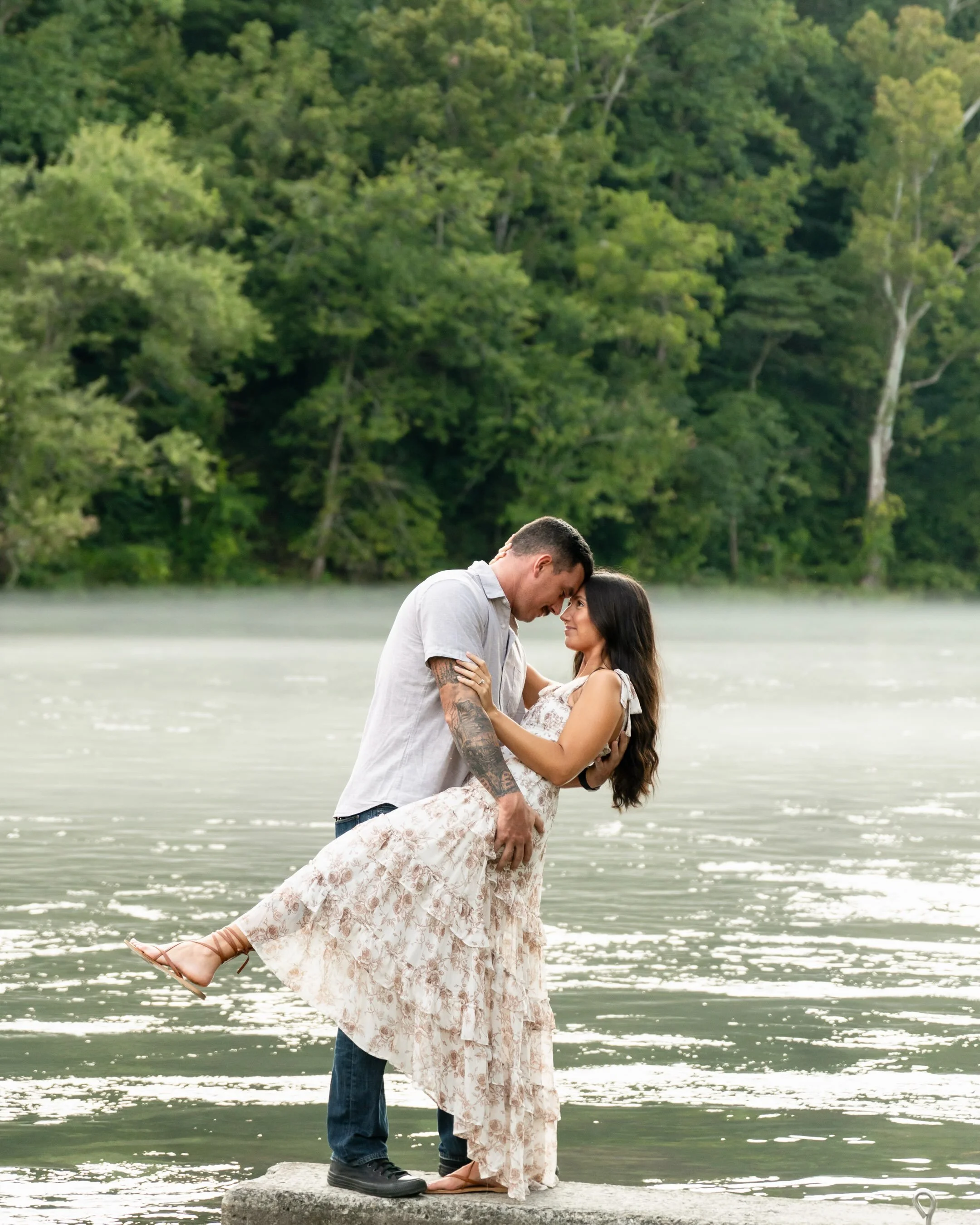 I had the BEST time with Breana and Josh! 🤍
We had the most beautiful sunset during their engagement session and the fog on the water?! Literally what Nicholas Sparks writes romance novels about! 

They&rsquo;re getting married so soon and I couldn&
