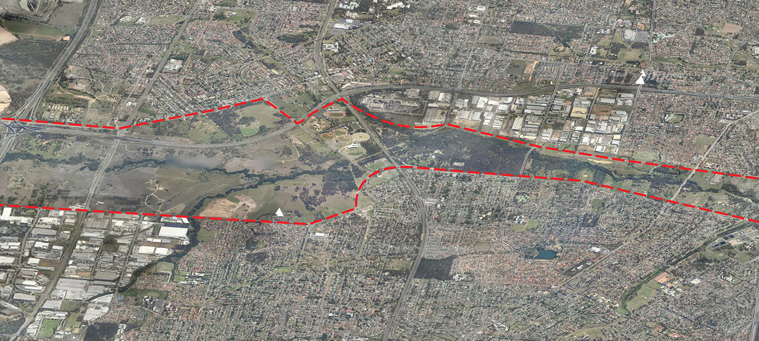 oblique aerial view to west over Blacktown Olympic Park and parklands.jpg