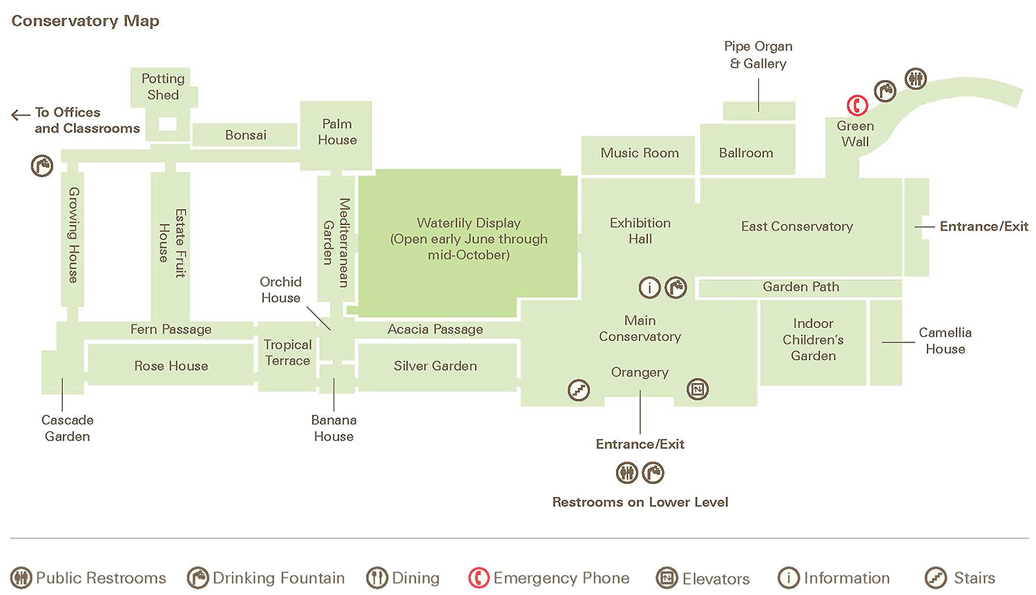 Conservatory Map (Source: Longwood Gardens )