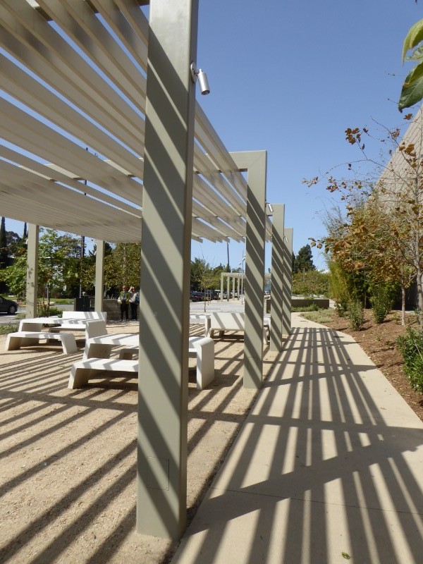 Shade structure & picnic tables & chairs