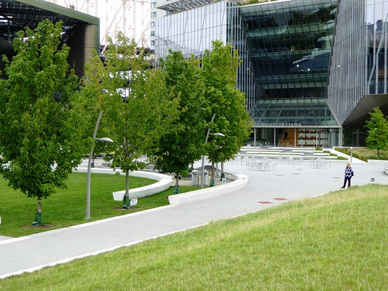 Open space between Tata Innovation Center &amp; Bloomberg Center