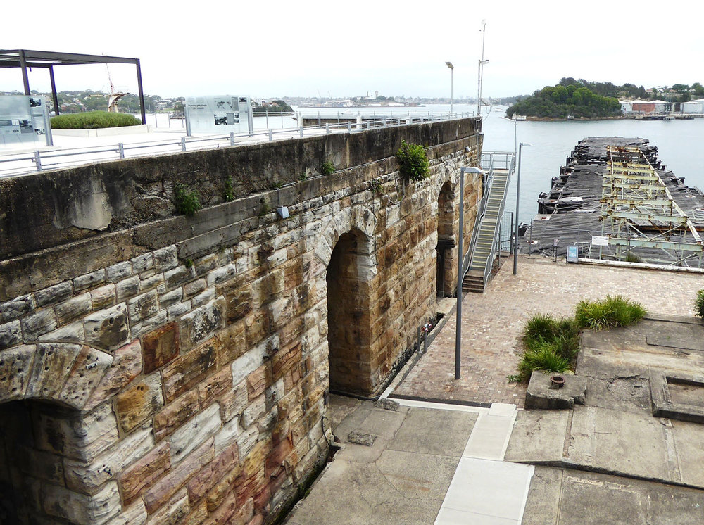 North end of platform with tunnel entrances &amp; timber jetty