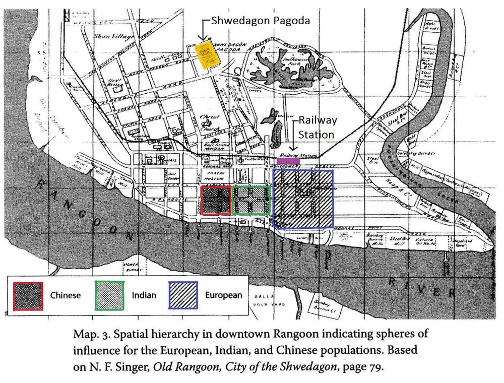 Plan of Old Rangoon (source Dr Jayde Roberts)