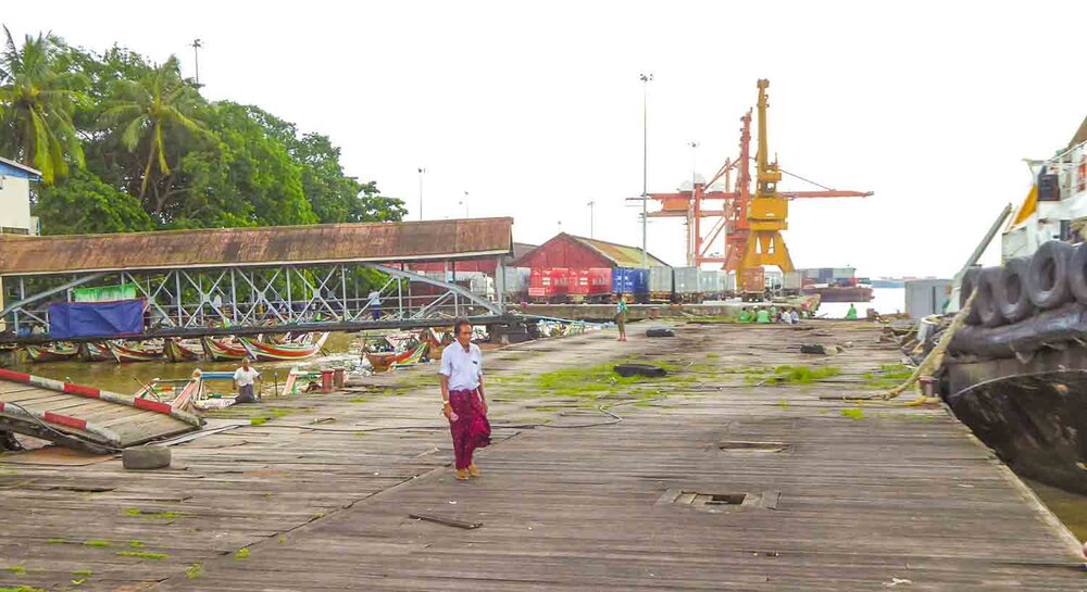 Old wharf  &amp; new container loading facilities