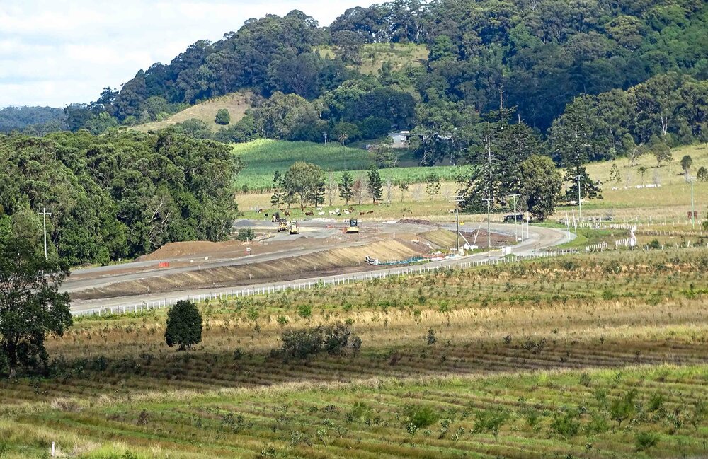 View location 2 in 2017 - View southeast showing Pacific Highway upgrade construction