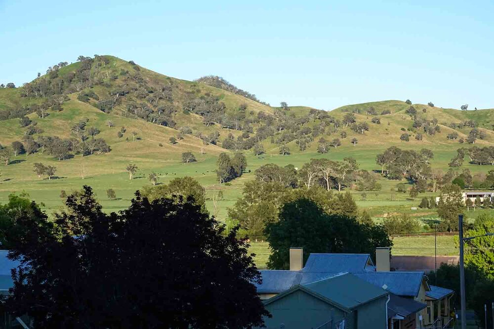 Dawn view to west from Nundle to surrounding hills