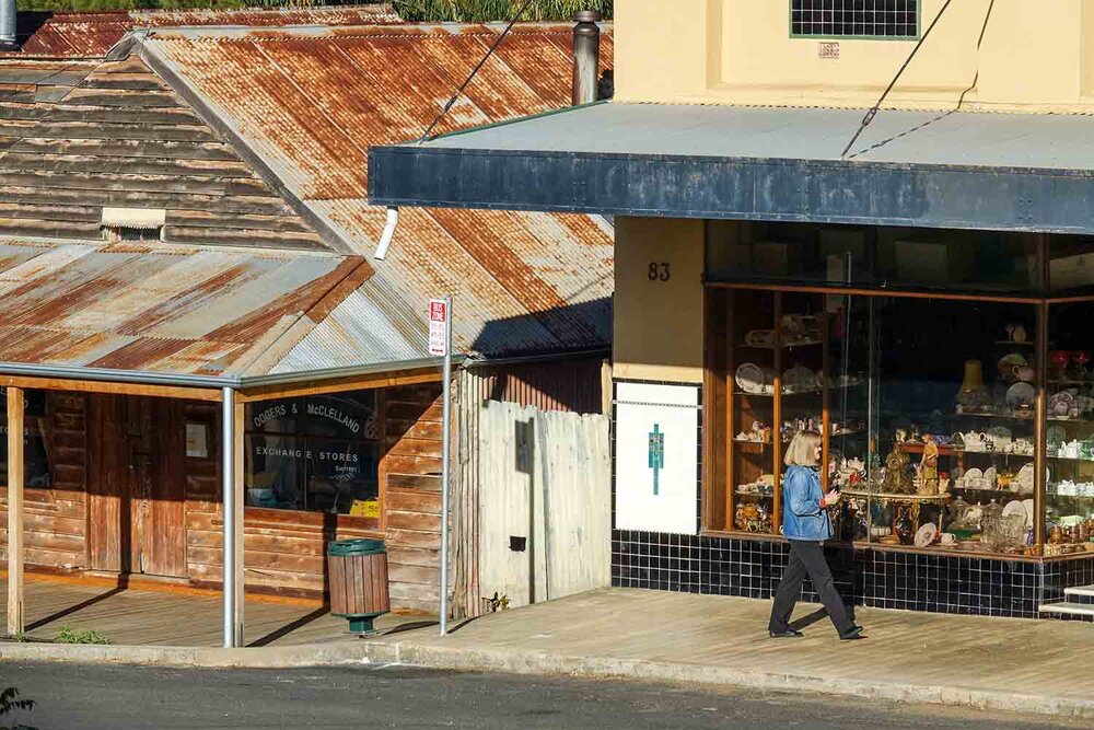 Commercial frontage of Jenkins Street in centre of Nundle village