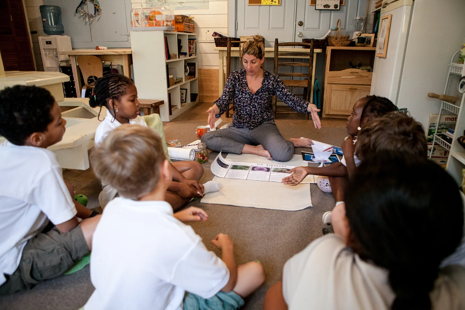 The upper elementary class learns about the animal kingdom.