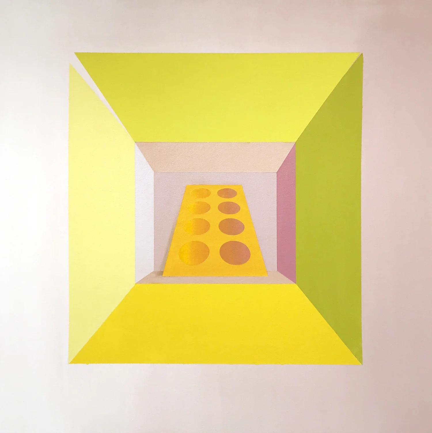 Contraption 3 (Purple_Yellow_Green), 2018
Acrylic on canvas
32” x 32”
