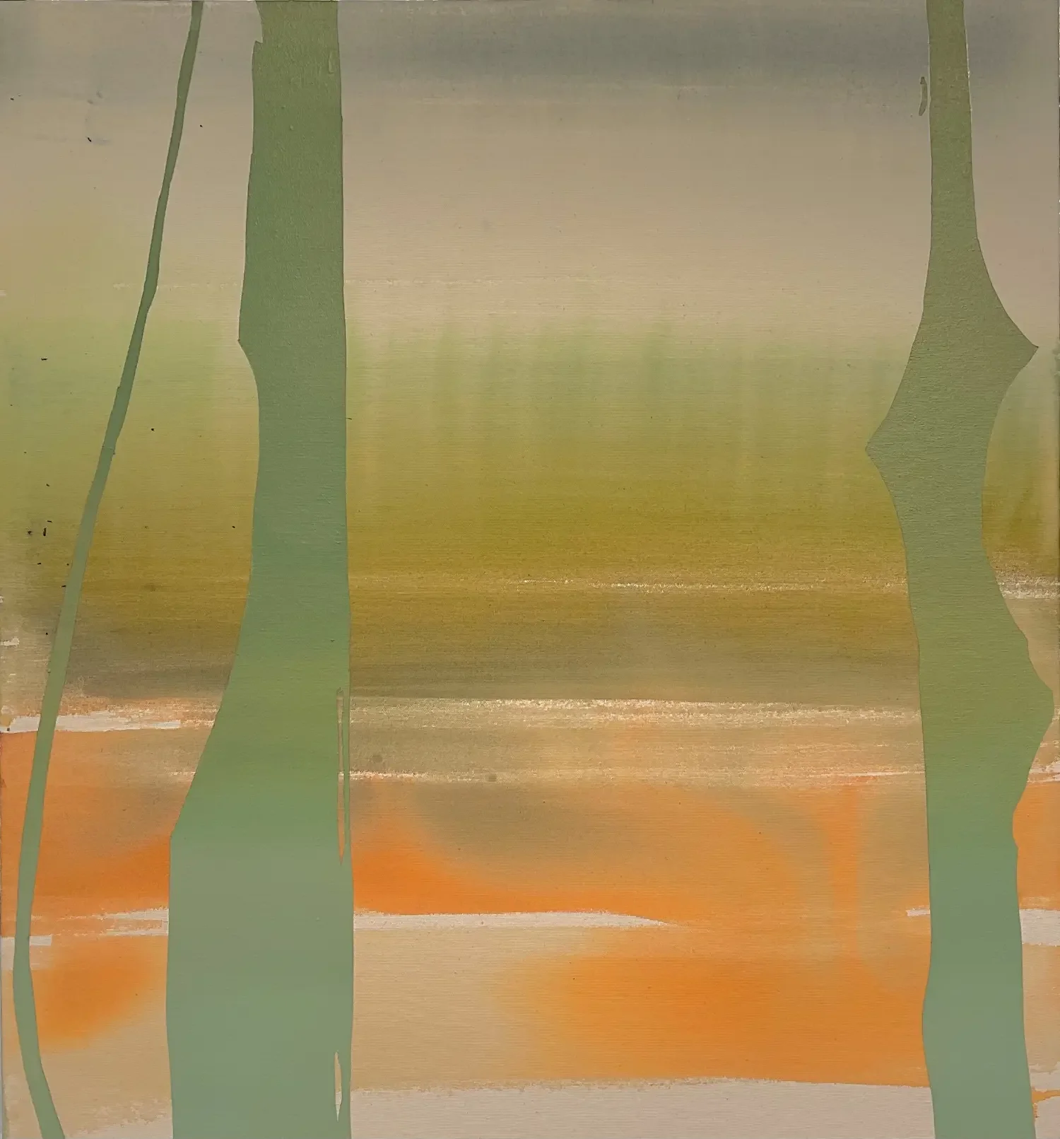 Clear Green Orange 2025
Acrylic on canvas
30” x 28”