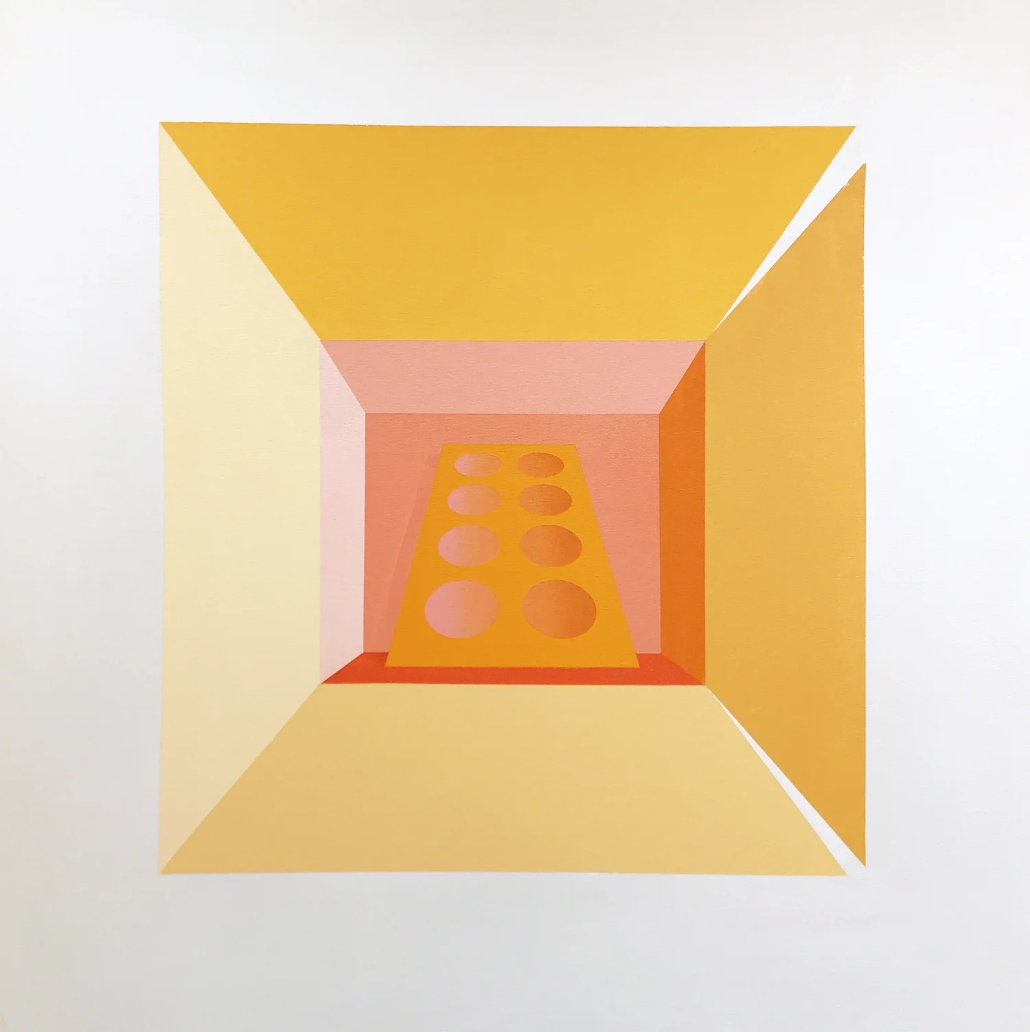 Contraption 2 (Orange_Pink_Yellow), 2018
Acrylic on canvas
32” x 32”