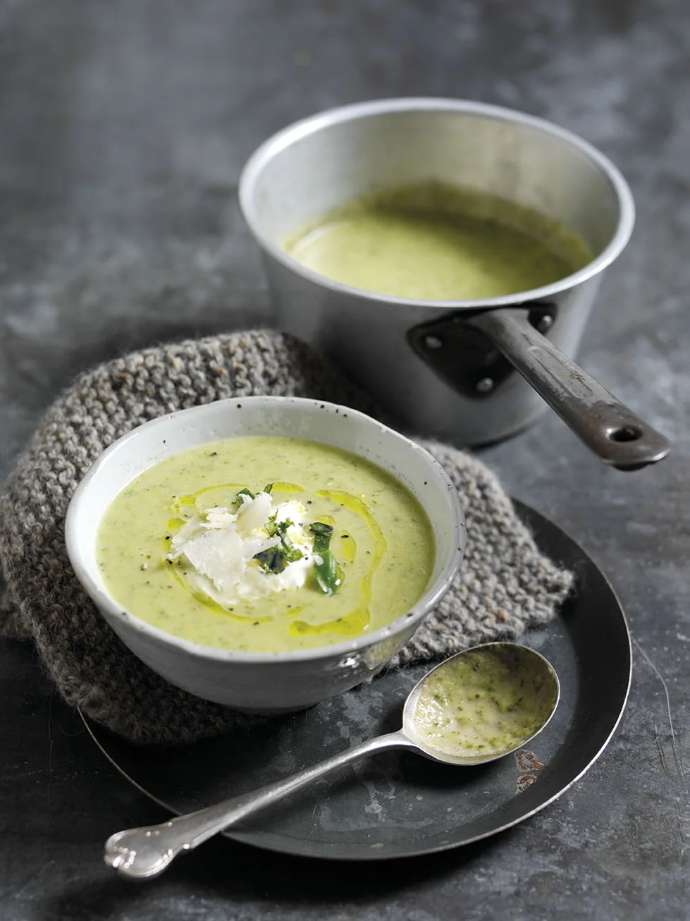 Courgette, Parmigiano Reggiano and Crème Fraiche Soup