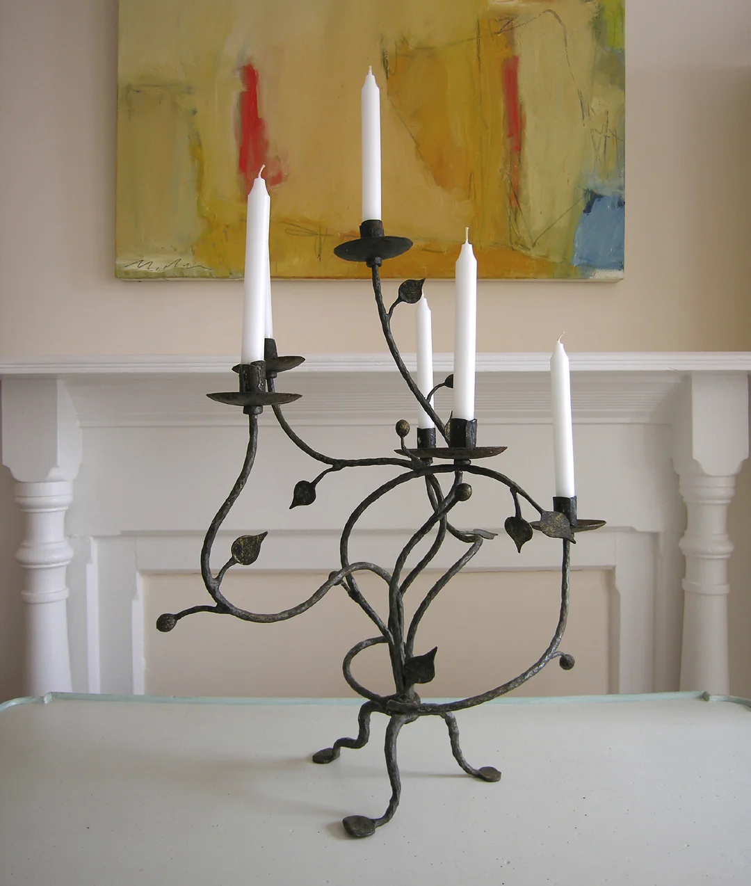 Antique Candelabra, Hand Forged Wrought Iron