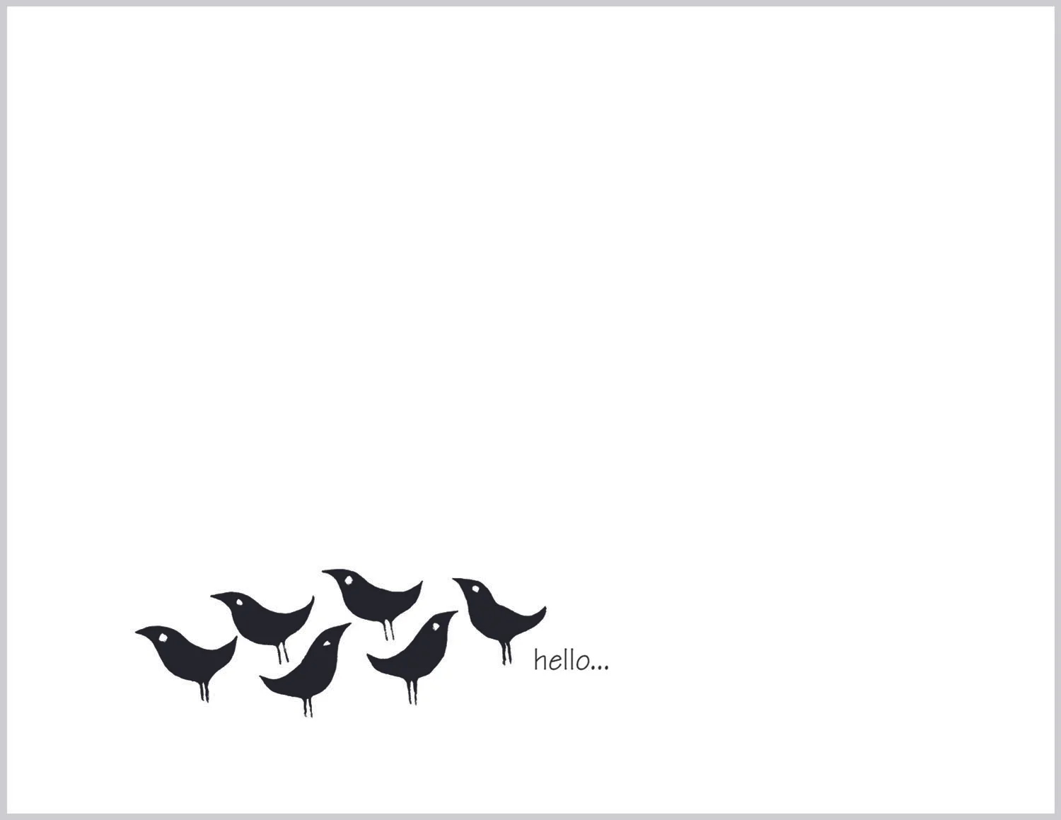Six Birdies, Hello - Boxed Note Cards