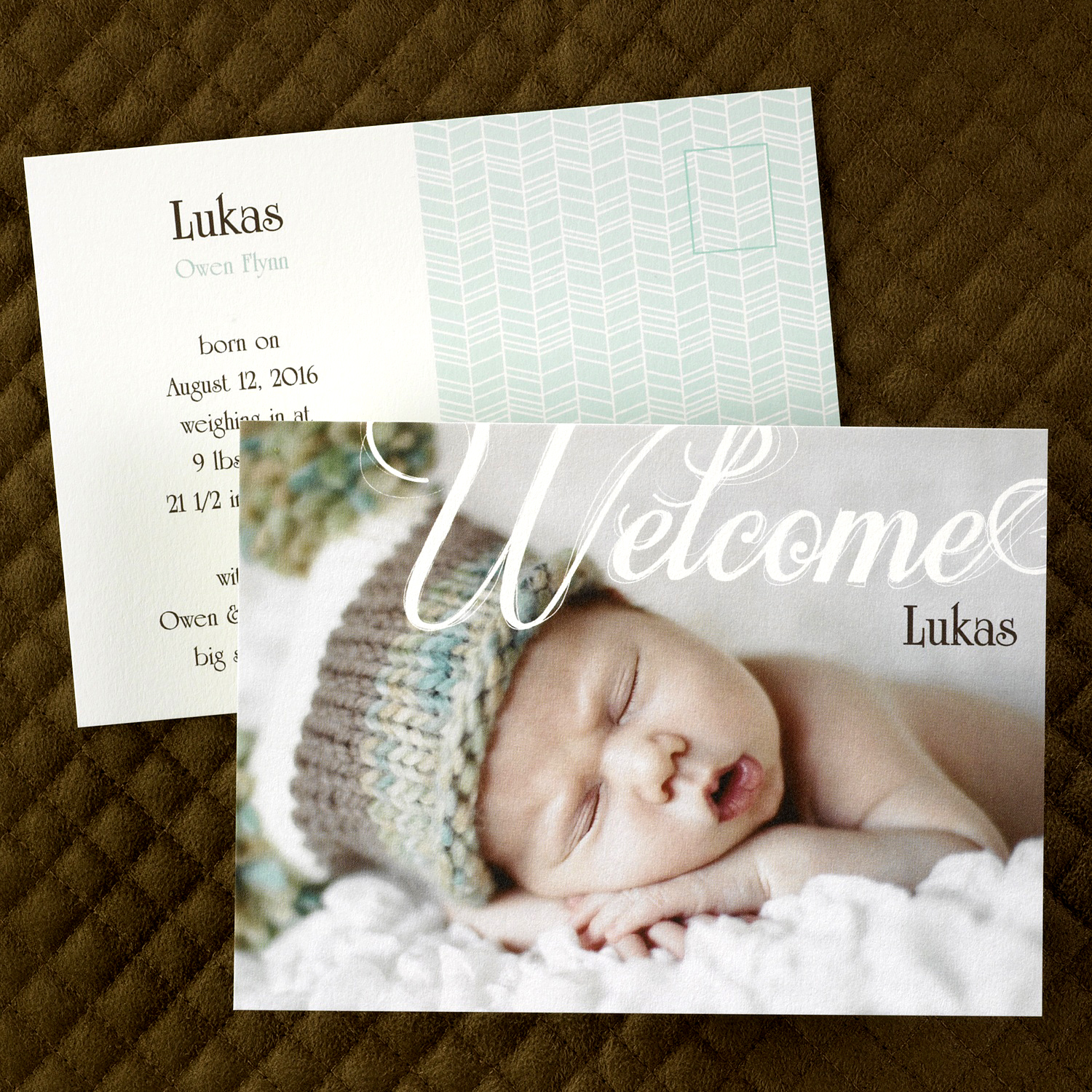 Welcome Postcard, Birth Announcement 