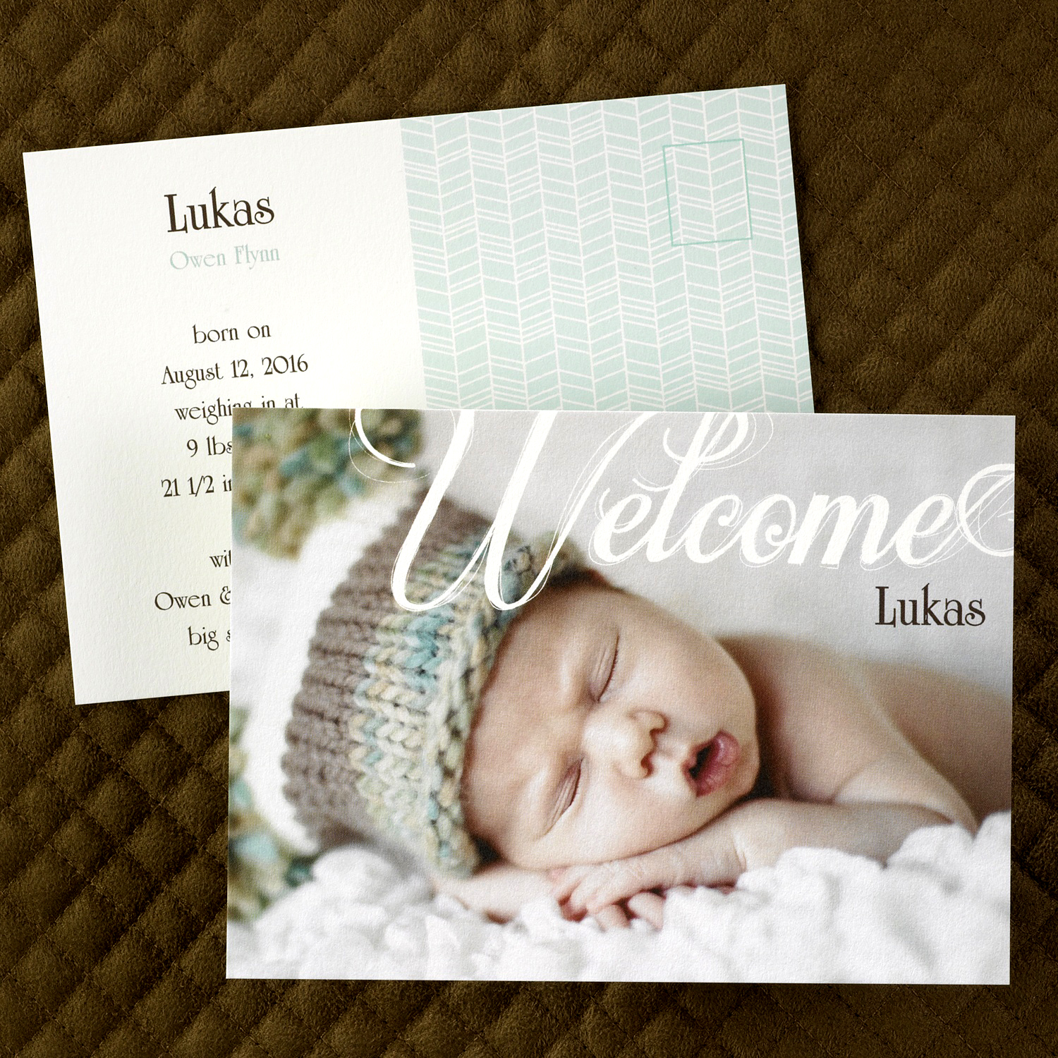 Welcome Postcard, Birth Announcement