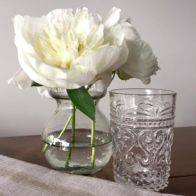 Clear Glass Vase with Italian Glassware 