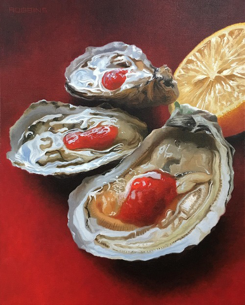 Red Oysters - 16" x 20" Oil on Linen 
