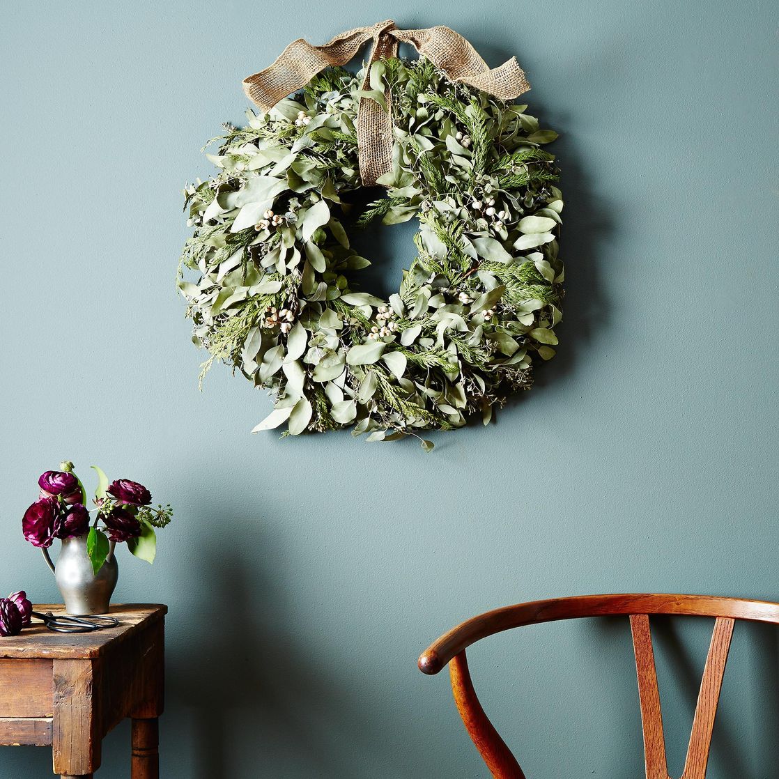 Cedar & Eucalyptus Wreath with Burlap Ribbon