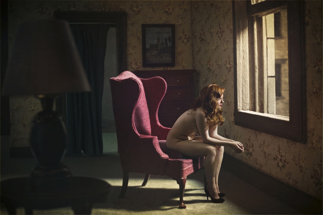 "Woman At A Window," 2012, Archival Pigment Print, from the series 'Hopper Meditations.' (c) Richard Tuschman/Courtesy of Klompching Gallery, New York