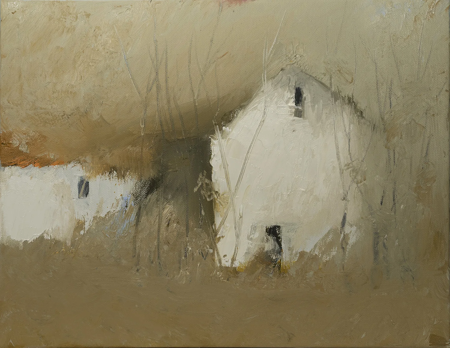 Victor Mirabelli, "Brushed by Twigs," 11 x 14 inches, oil on canvas