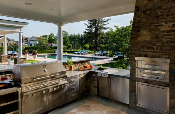 The working side of this outdoor kitchen.