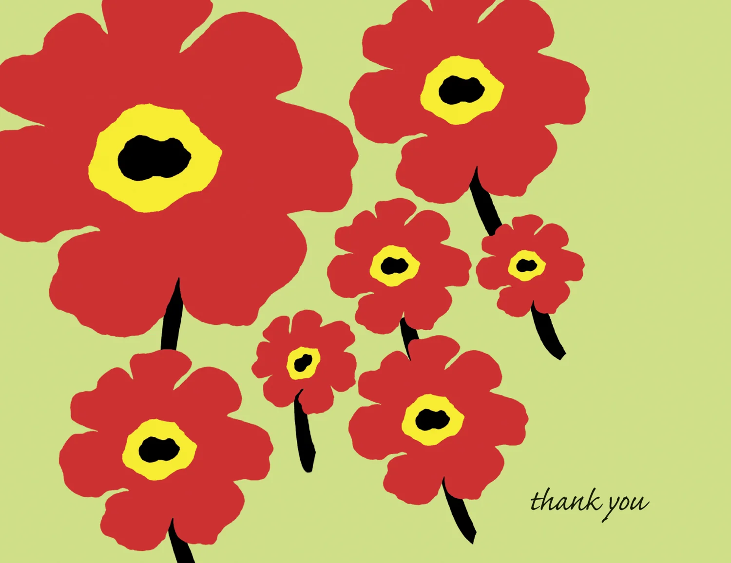 Flower Power, Tangy Red with Lime - Boxed Note Cards 