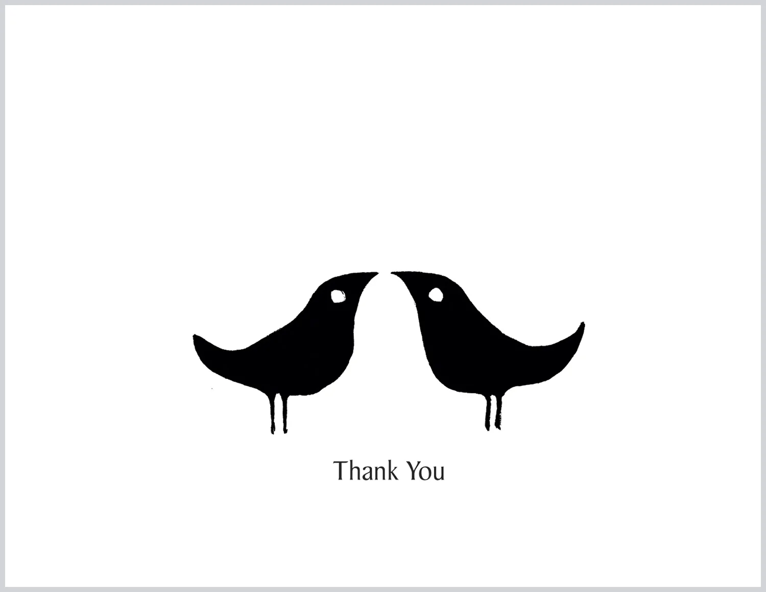 2 Black Birdies, Thank You - Boxed Note Cards