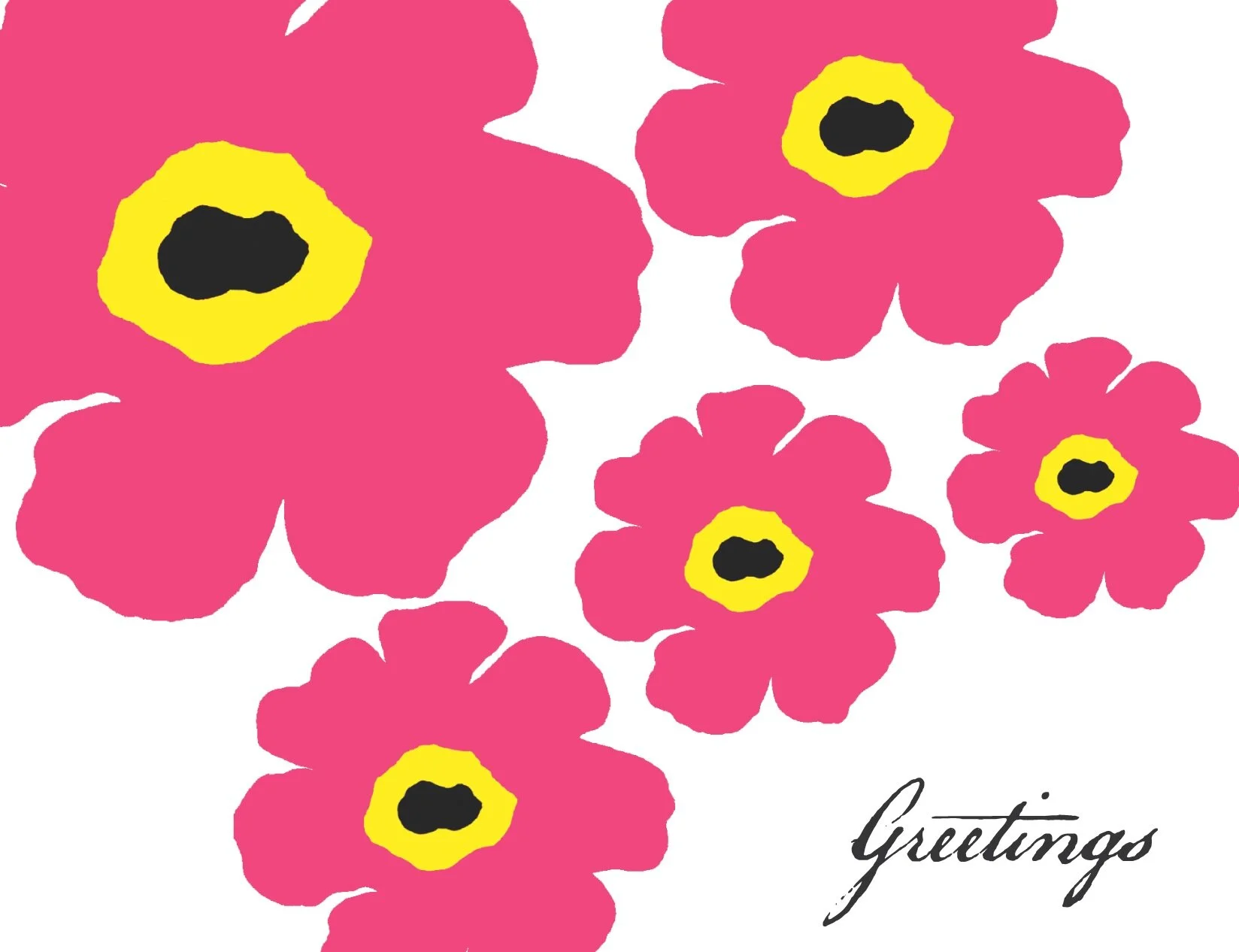 Pink Floral Greeting Card from Little Note Card