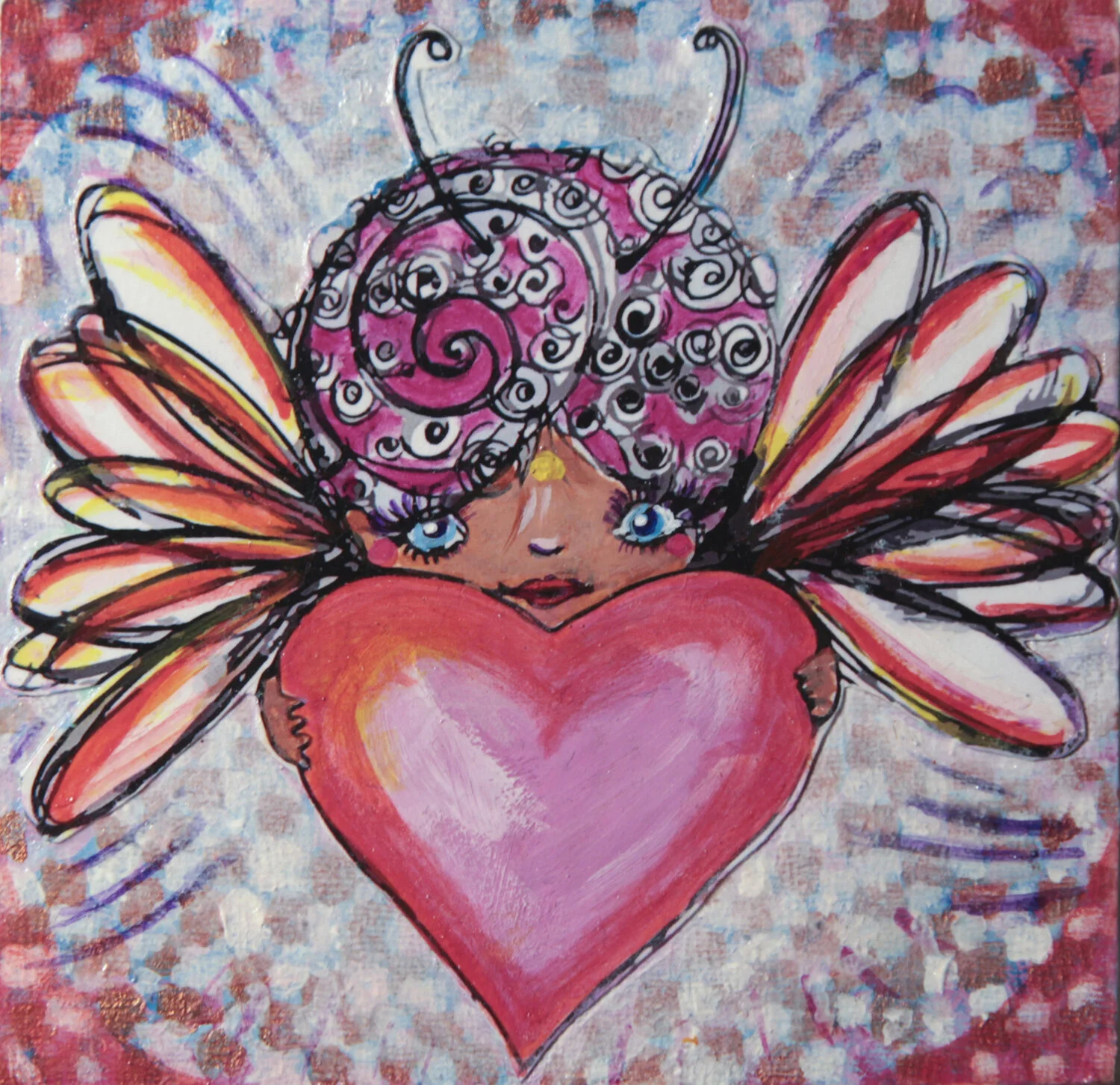 Bumble Bee Love Fairy - Original Artwork by artist Machi for solarfairy.com