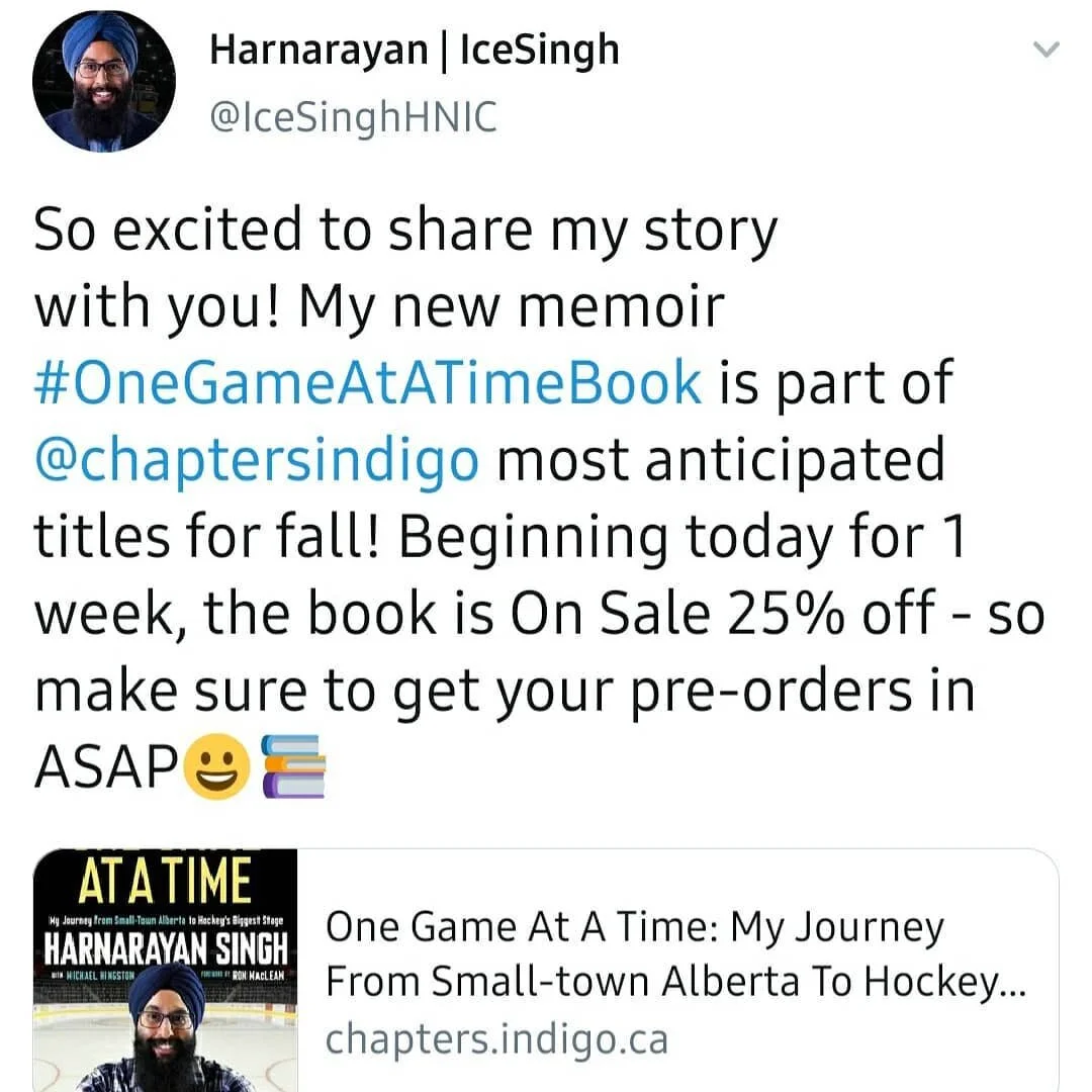 Who doesn't love a SALE?!

Thank you to @indigo for including #OneGameAtATimeBook on your list of Most Anticipated Titles for the Fall! Woo-hoo! 

Visit: OneGameAtATime.ca for more info abt the book!

@penguinrandomca @mcclellandstewart

#books #chap