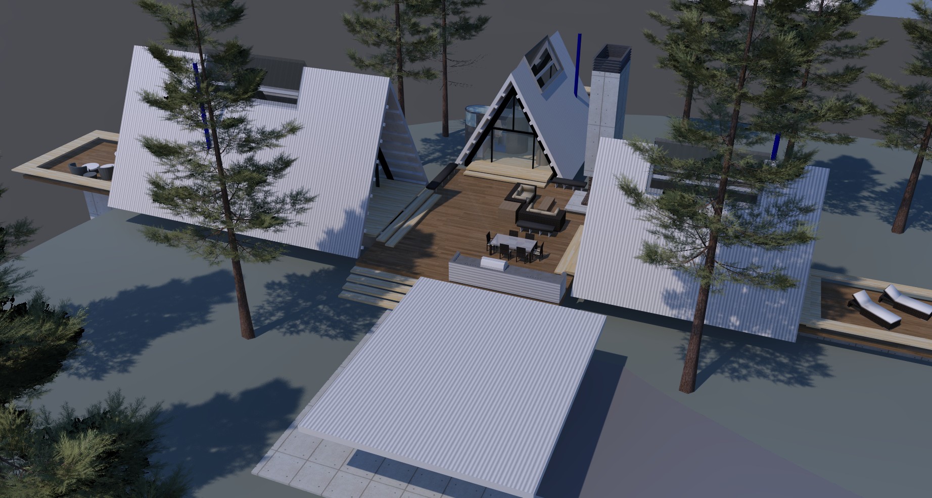 The overall composition creates a large social deck.