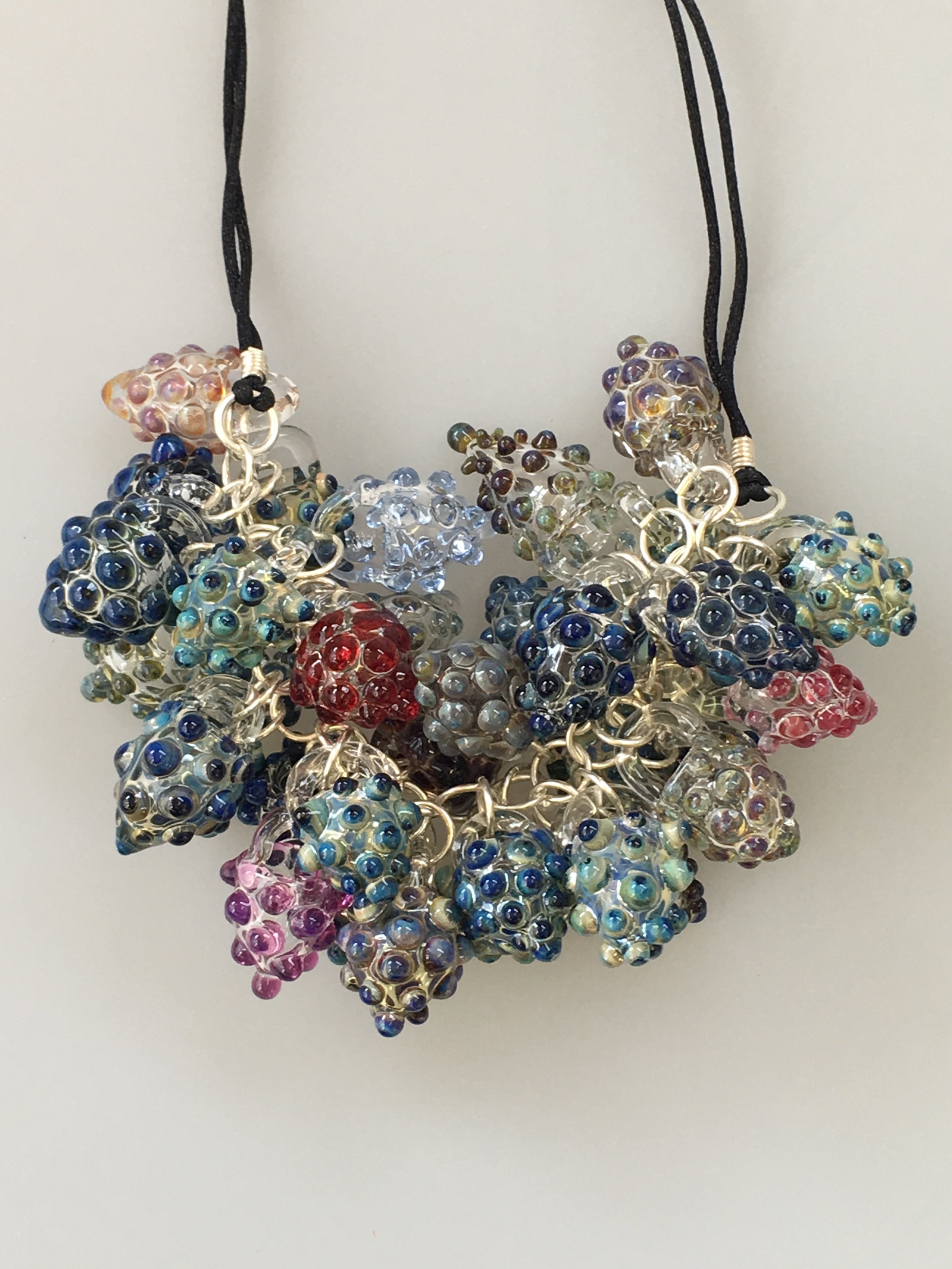 Blue Glass Berries Statement Necklace