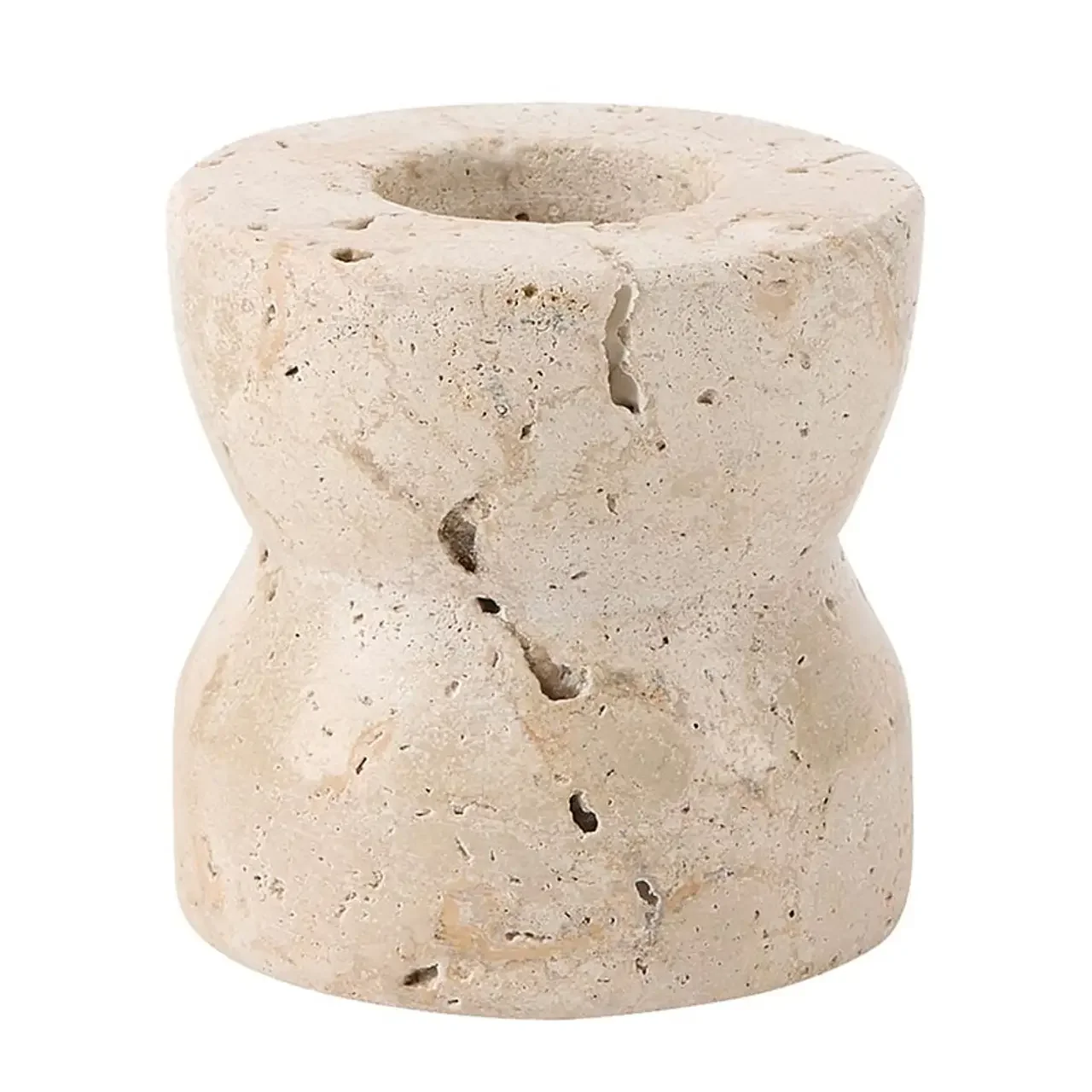 travertine candle holder