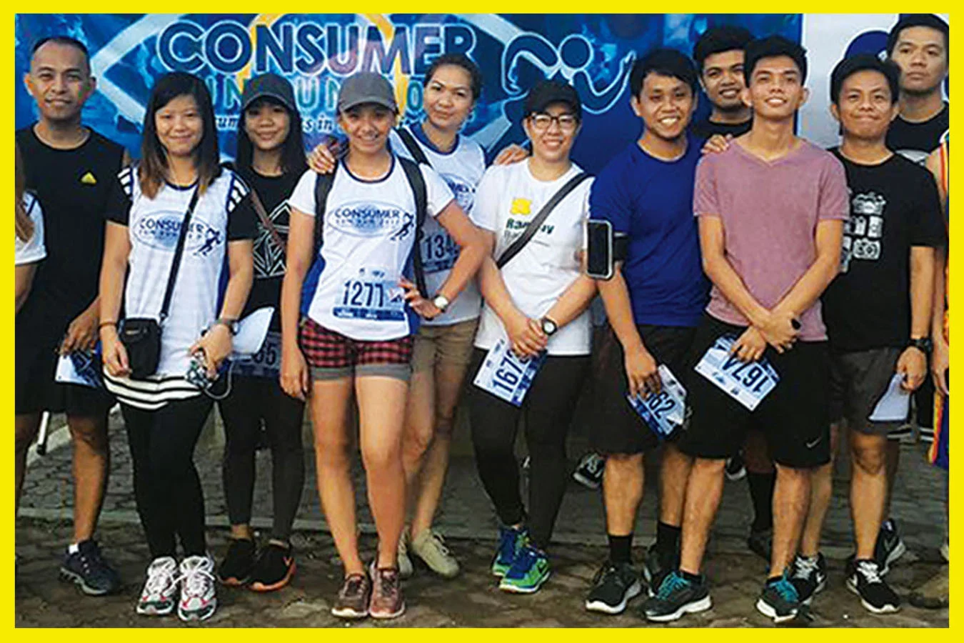 Rang-ay Bank Officers & staff from different departments pose for a group picture before the fun run