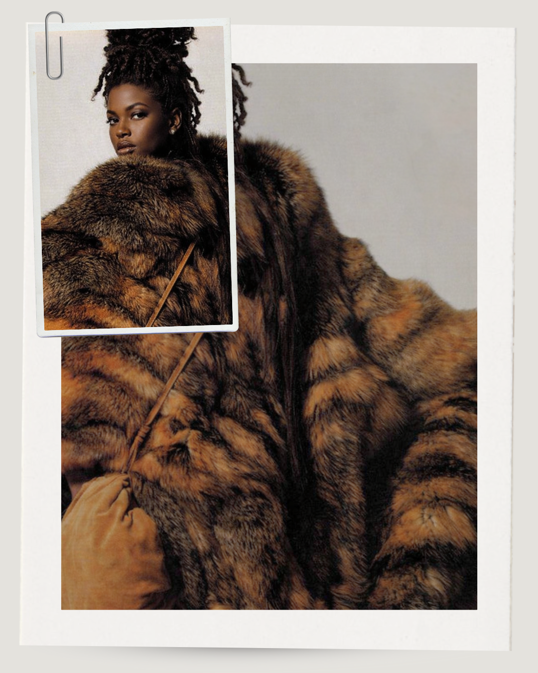 Beautiful woman in oversized fur.