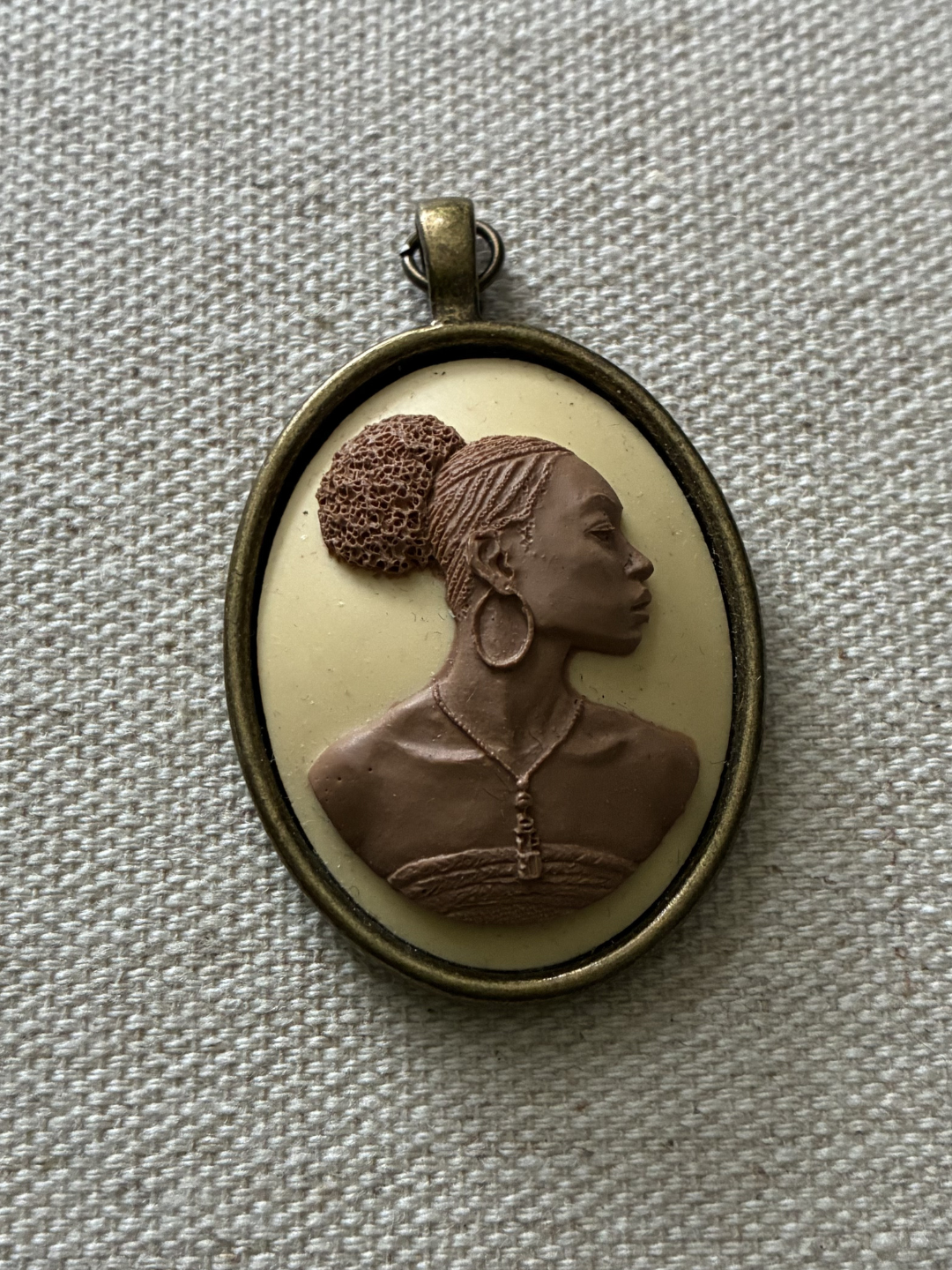 Afrocentric Cameo Portrait Pendant